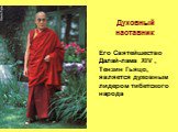 Духовный наставник Его Святейшество Далай-лама XIV , Тензин Гьяцо, является духовным лидером тибетского народа