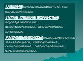 Гладкие волосы подразделяются на: плосковолнистые Тугие, гладкие, волнистые подразделяются на: широковолнистые, узковолнистые, локоновые Курчавые волосы подразделяются на: завивающиеся, слабокурчавые, сильнокурчавые, слабоспиральные, сильноспиральные.