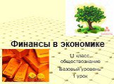 Финансы в экономике. 11 класс, обществознание Базовый уровень 1 урок