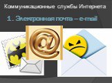 1. Электронная почта – e-mail. Коммуникационные службы Интернета