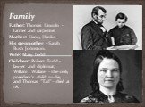 Family. Father: Thomas Lincoln - farmer and carpenter Mother: Nancy Hanks – His stepmother - Sarah Bush Johnston. Wife: Mary Todd Children: Robert Todd - lawyer and diplomat; William Wallace - the only president's child to die, and Thomas "Tad" - died at 18.