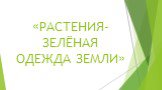 «РАСТЕНИЯ- ЗЕЛЁНАЯ ОДЕЖДА ЗЕМЛИ»