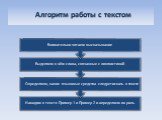 Алгоритм работы с текстом