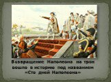 Возвращение Наполеона на трон вошло в историю под названием «Сто дней Наполеона»