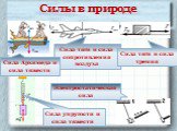 Силы в природе. Сила тяги и сила сопротивления воздуха. Сила тяги и сила трения. Сила Архимеда и сила тяжести. Сила упругости и сила тяжести. Электростатическая сила