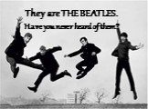 They are THE BEATLES. Have you never heard of them?