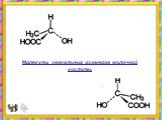 Молекулы зеркальных изомеров молочной кислоты.