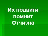 Их подвиги помнит Отчизна