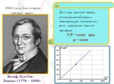 Для газа данной массы отношение объёма к температуре постоянно, если давление газа не меняется: V/T = const при p = const. Жозеф Луи Гей – Люссак (1778 – 1850). 1802 году был открыт газовый закон.