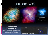 PSR 0531 + 21. Крабовидная туманность газообразная туманность в созвездии Тельца. 30 оборотов в секунду. Пульсар в рентгеновском излучении