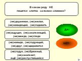 В каком ряду НЕ пишется слитно со всеми словами? (не)ощущая, (не)смолкающий, (не)вежда, (не)глядя. (не)доумевая, (не)желая, (не)навидящий, (не)годовать. (не)навидя, (не)годующий, (не)друг, (не)здоровится. (не)годуя, (не)брежный, (не)смолкает, ещё (не)распустившийся