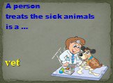 A person treats the sick animals is a …. vet