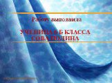 Ученица 6 Б класса Сова Полина. Работу выполнила