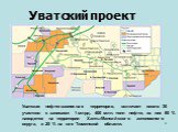 Уватский проект. Уватская нефтегазоносная территория, включает около 30 участков с запасами 1 млрд. 400 млн. тонн нефти, из них 80 % находятся на территории Ханты-Мансийского автономного округа, и 20 % на юге Тюменской области.