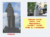 TOBOLSK. Tobolsk State Social  And Pedagogical Academy  named after D.I. Mendeleev