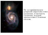 По логарифмическим спиралям закручены и многие Галактики, в частности, Галактика, которой принадлежит Солнечная система.