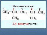 Назовем алкан: 5 2,4- диметилпентан