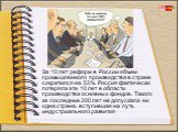 За 10 лет реформ в России объем промышленного производства в стране сократился на 53%. Россия фактически потеряла эти 10 лет в области производства основных фондов. Такого за последние 200 лет не допускала ни одна страна, вступившая на путь индустриального развития