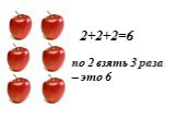 2+2+2=6. по 2 взять 3 раза – это 6