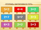 отправь вагончики в путь. 6+3 4+4 1+7 5+3 3+3