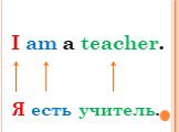I am a teacher. Я есть учитель.