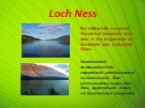 Loch Ness. The rolling hills surround the central lowlands. Loch Ness is the largest lake in the British Isles is situated there. Холмистые возвышенности окружают центральные низменности. Там расположено озеро Лох-Несс, крупнейшее озеро на Британских островах.
