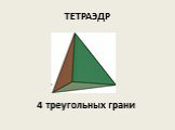 ТЕТРАЭДР. 4 треугольных грани