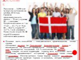 Население. Бо́льшая часть населения — скандинавского происхождения, малые группы составляют инуиты (из Гренландии), фарерцы,немцы, фризы и иммигранты. По данным официальной статистики в 2003 году иммигранты составляли 6,2 % населения. На датском языке говорят на всей территории страны, хотя небольша