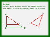 Теорема. Косинус угла зависит только от градусной меры угла и не зависит от расположения и размеров треугольника.
