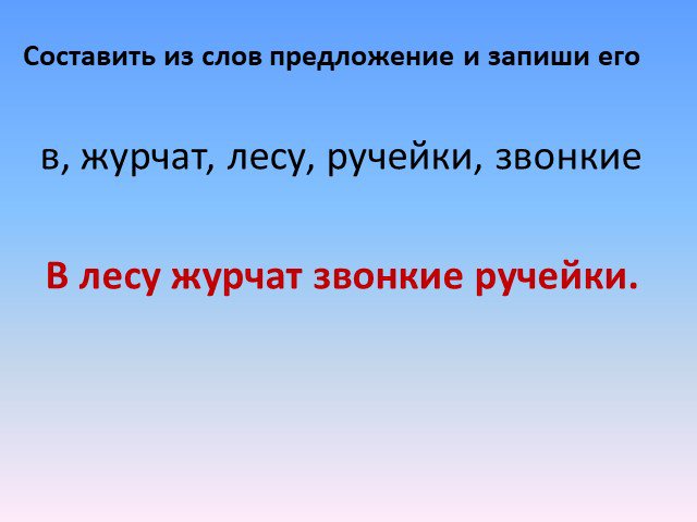 Презентация как составить из слов предложение 2 класс школа россии