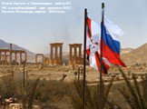 Флаги России и Инженерных войск ВС РФ в освобождённой при помощи ВКС России Пальмире, апрель 2016 года.