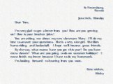 St Petersburg, Russia June 8-th, Monday Dear Tom, I’m very glad to get a letter from you! How are you getting on? How is your brother John? You are asking me about my new classmate Mary . I’ll do my best to answer your questions. She is a very nice girl. She likes horse-riding and basketball. I hope