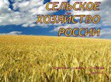 Сельское хозяйство России. Подготовил ученик 9 «Д» класса Дмитрий.