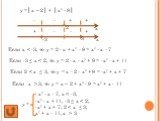 у =│х – 2│ + │х² - 9│. -3. Если х < -3, то у = 2 - х + х² - 9 = х² - х - 7. Если -3 ≤ х < 2, то у = 2 - х - х² + 9 = -х² - х + 11. Если 2 < х ≤ 3, то у = х - 2 - х² + 9 = -х² + х + 7. Если х > 3, то у = х – 2 + х² - 9 = х² + х - 11