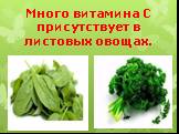 Много витамина C присутствует в листовых овощах.