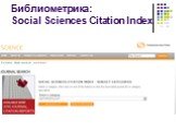 Библиометрика: Social Sciences Citation Index