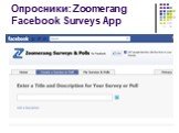 Опросники: Zoomerang Facebook Surveys App