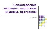 Сопоставление матрицы с картотекой (индивид. программа). 3 этап