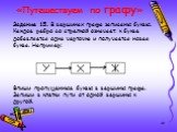Задание 15. В вершинах графа записаны буквы. Каждое ребро со стрелкой означает: к букве добавляется одна черточка и получается новая буква. Например: Впиши пропущенные буквы в вершины графа. Запиши в клетки пути от одной вершины к другой.