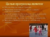 Целью программы является: Обучение техники катания на коньках. Формирование двигательных умений и навыков, укрепления здоровья. Активное внедрение в быт учащихся зимних видов спорта с целью воспитания привычки к систематическим, самостоятельным занятиями физическими упражнениями. Воспитания бережног
