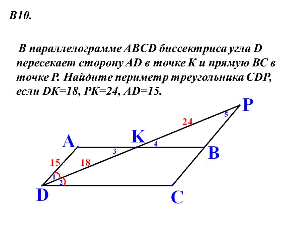 Даны три вершины параллелограмма найти вершину. Биссектриса. Биссектриса угла параллелограмма. Биссектриса угла параллелограмма пересекает сторону. В параллелограмме ABCD биссектриса.