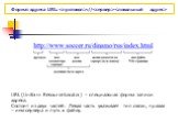 Формат адреса URL: ://. URL (Uniform Resourse Locator) – специальная форма записи адреса. Состоит из двух частей. Левая часть указывает тип связи, правая – имя сервера и путь к файлу.