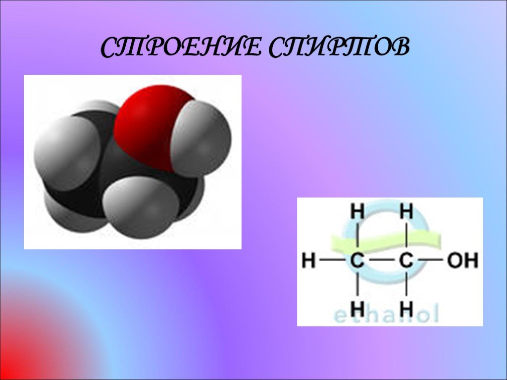 Схема молекула спирта