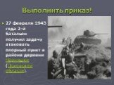 Выполнить приказ! 27 февраля 1943 года 2-й батальон получил задачу атаковать опорный пункт в районе деревни Чернушки (Псковской области).
