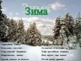 Зима. Чародейкою Зимою Околдован, лес стоит – И под снежной бахромою, Неподвижною, немою, Чудной жизнью он блестит. И стоит он, околдован, – Не мертвец и не живой – Сном волшебным очарован, Весь опутан, весь окован Лёгкой цепью пуховой…