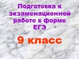 Подготовка к экзаменационной работе в форме ЕГЭ. 9 класс