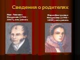 Мария Дмитриевна Менделеева (1793 - 1830), мать ученого. Иван Павлович Менделеев (1783 - 1847), отец ученого.