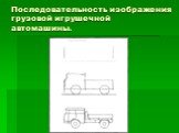 Последовательность изображения грузовой игрушечной автомашины.