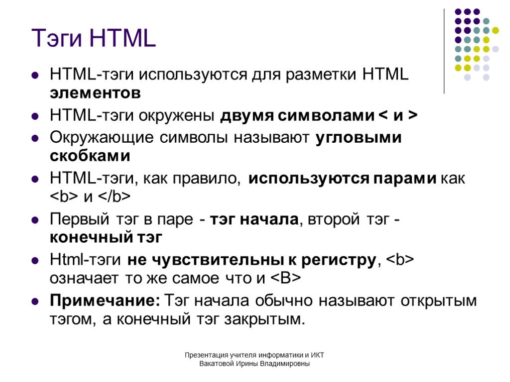 Строчные элементы html