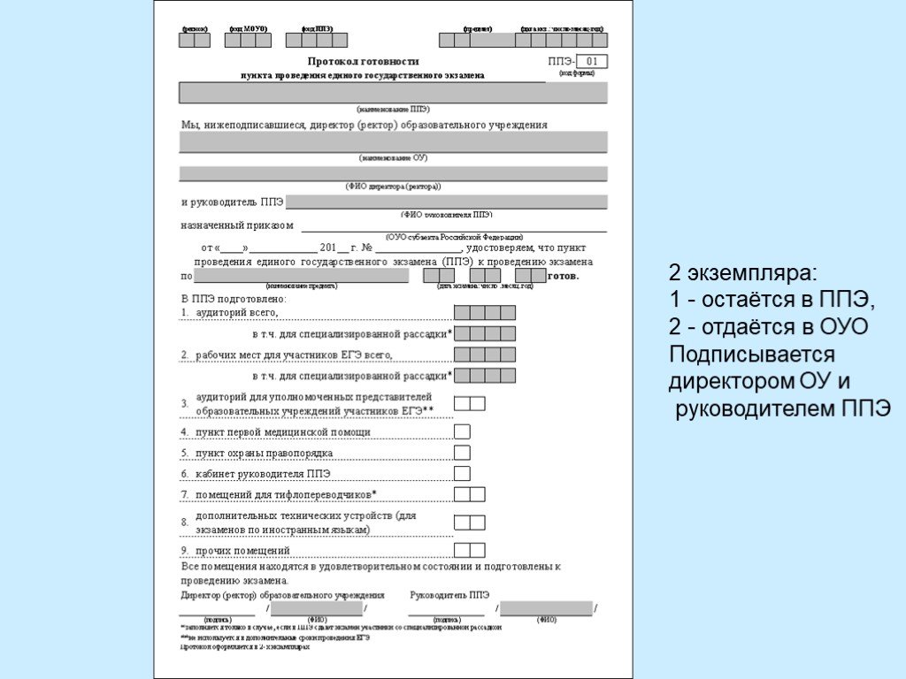 Образец заполнения формы ппэ 01